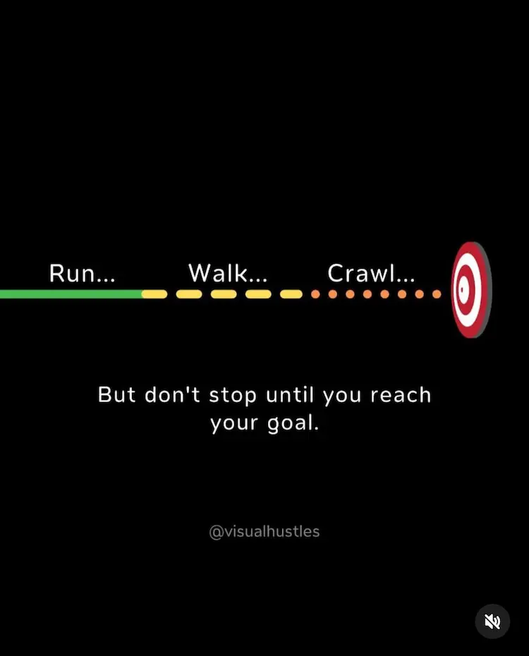 Don't stop until you reach your goal