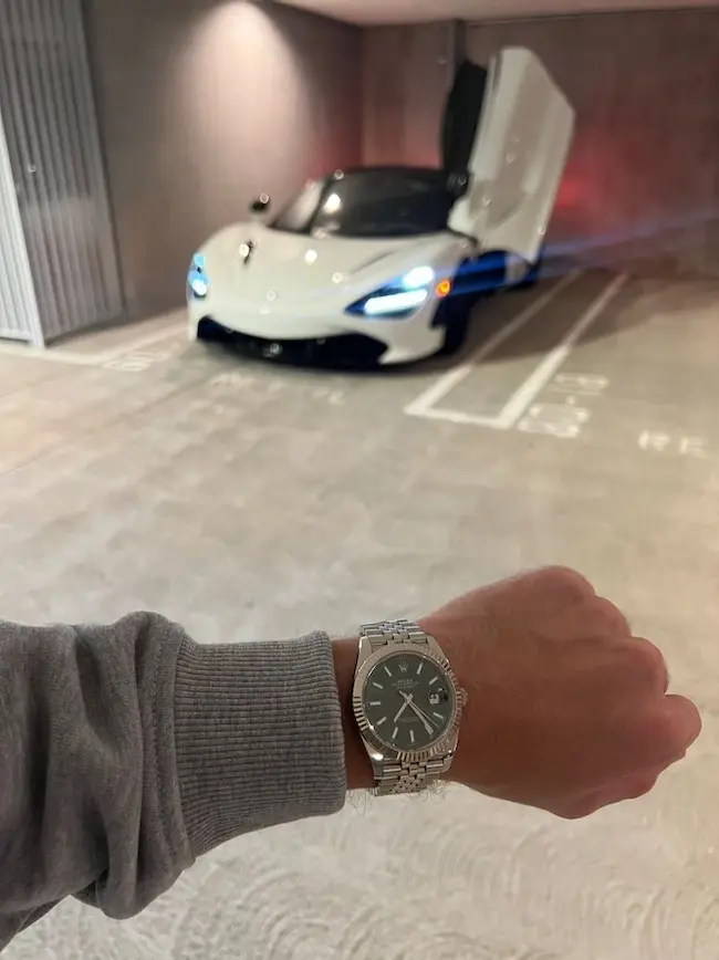 Luxury watch and supercar