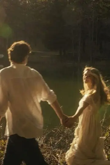 Couple in artistic flame light