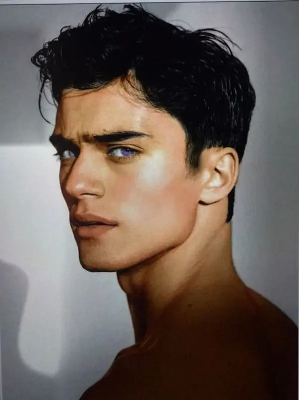 Sharp jawline clear skin